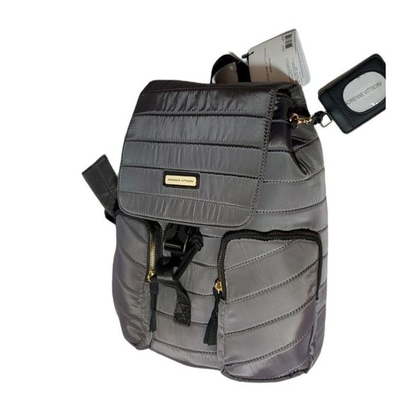 NWT Adrienne Vittadini Bookbag-Backpack & Wallet/ Tag. Color: Charcoal. main image 5